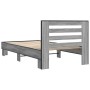 Sonoma gray metal engineered wood bed frame 100x200 cm by vidaXL, Beds and slatted bases - Ref: Foro24-845650, Price: 103,16 ...