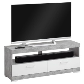 FMD Concrete Gray and Glossy White TV/Music Stand by FMD, TV Furniture - Ref: Foro24-428710, Price: 235,18 €, Discount: %