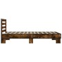 Estructura cama madera ingeniería metal roble humo 75x190 cm de vidaXL, Camas y somieres - Ref: Foro24-845659, Precio: 94,11 ...