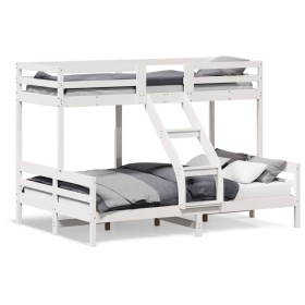 Solid white pine wood bunk bed 80x200/140x200 cm by vidaXL, Beds and slatted bases - Ref: Foro24-3207166, Price: 404,72 €, Di...