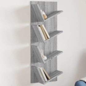 Sonoma gray 4-tier wall shelf 33x16x90 cm by vidaXL, Shelves and shelves - Ref: Foro24-840721, Price: 39,02 €, Discount: %