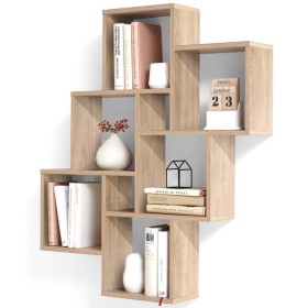 FMD Wall shelf with 8 compartments in oak color by FMD, Shelves and shelves - Ref: Foro24-428743, Price: 104,99 €, Discount: %