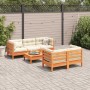 6-piece garden sofa set with wax-brown pine wood cushions by vidaXL, Garden sets - Ref: Foro24-3299294, Price: 548,58 €, Disc...