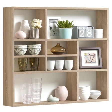 FMD Wall shelf with 9 compartments in oak color by FMD, Shelves and shelves - Ref: Foro24-428756, Price: 112,99 €, Discount: %