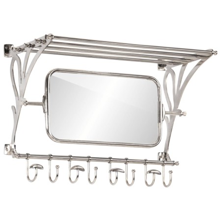 Luggage rack with hangers and aluminum wall mirror by vidaXL, Hat and coat racks - Ref: Foro24-357830, Price: 169,44 €, Disco...