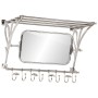 Luggage rack with hangers and aluminum wall mirror by vidaXL, Hat and coat racks - Ref: Foro24-357830, Price: 169,44 €, Disco...