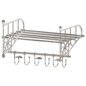 Soporte de equipaje con perchas de pared aluminio de vidaXL, Percheros para sombreros y abrigos - Ref: Foro24-357832, Precio:...