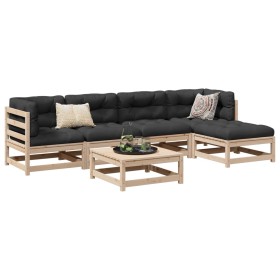 6-piece garden sofa set with solid pine wood cushions by vidaXL, Garden sets - Ref: Foro24-3299401, Price: 502,99 €, Discount: %