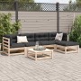 6-teilige Gartensofagarnitur mit Kissen aus massivem Kiefernholz von vidaXL, Gartensets - Ref: Foro24-3299401, Preis: 511,25 ...