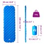 Inflatable camping mattress for 1 person blue 190x58x6 cm by vidaXL, Air mattresses - Ref: Foro24-4007115, Price: 29,79 €, Di...