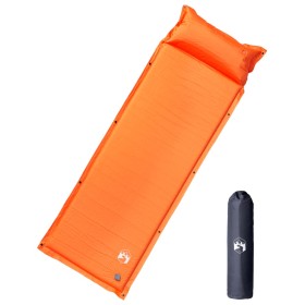 Selbstaufblasende Campingmatratze mit Kissen 1 Person Orange von vidaXL, Luftmatratzen - Ref: Foro24-4007129, Preis: 41,99 €,...