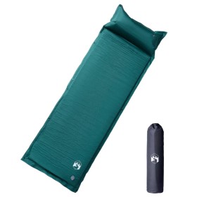 Colchón de camping autoinflable con almohada 1 persona verde de vidaXL, Colchones de aire - Ref: Foro24-4007136, Precio: 50,9...