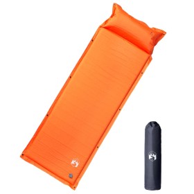 Self-inflating camping mattress with pillow 1 person orange by vidaXL, Air mattresses - Ref: Foro24-4007134, Price: 59,39 €, ...