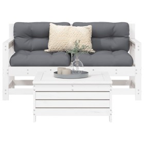 Gartensofa-Set 3-teilig aus massivem weißem Kiefernholz von vidaXL, Gartensets - Ref: Foro24-3250761, Preis: 218,99 €, Rabatt: %