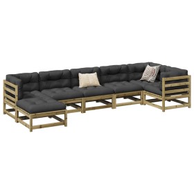 Gartensofa-Set 7-teilig aus imprägniertem Kiefernholz von vidaXL, Gartensets - Ref: Foro24-3299544, Preis: 389,20 €, Rabatt: %