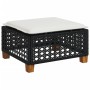 Gartenhocker und schwarzes synthetisches Rattankissen 63,5 x 56 x 32 cm von vidaXL, Hocker für den Außenbereich - Ref: Foro24...