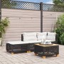 Garden stool and black synthetic rattan cushion 63.5x56x32 cm by vidaXL, Outdoor ottomans - Ref: Foro24-365932, Price: 69,22 ...