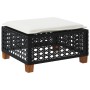 Gartenhocker und schwarzes synthetisches Rattankissen 63,5 x 56 x 32 cm von vidaXL, Hocker für den Außenbereich - Ref: Foro24...