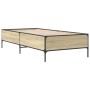 Estructura cama madera ingeniería metal roble Sonoma 75x190 cm de vidaXL, Camas y somieres - Ref: Foro24-844992, Precio: 84,9...