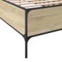 Estructura cama madera ingeniería metal roble Sonoma 75x190 cm de vidaXL, Camas y somieres - Ref: Foro24-844992, Precio: 84,9...