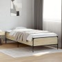 Sonoma oak metal engineered wood bed frame 90x200 cm by vidaXL, Beds and slatted bases - Ref: Foro24-844967, Price: 90,02 €, ...