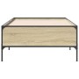 Estructura cama madera ingeniería metal roble Sonoma 90x200 cm de vidaXL, Camas y somieres - Ref: Foro24-844967, Precio: 90,0...