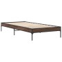 Engineered wood bed frame oak brown metal 100x200 cm by vidaXL, Beds and slatted bases - Ref: Foro24-845030, Price: 75,92 €, ...