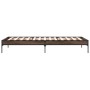 Estructura cama madera ingeniería metal marrón roble 100x200 cm de vidaXL, Camas y somieres - Ref: Foro24-845030, Precio: 75,...