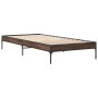 Engineered wood bed frame oak brown metal 100x200 cm by vidaXL, Beds and slatted bases - Ref: Foro24-845030, Price: 75,92 €, ...