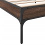 Estructura cama madera ingeniería metal marrón roble 100x200 cm de vidaXL, Camas y somieres - Ref: Foro24-845030, Precio: 75,...