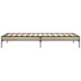 Estructura cama madera ingeniería metal roble Sonoma 90x200 cm de vidaXL, Camas y somieres - Ref: Foro24-845032, Precio: 72,9...