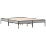 Estructura cama madera ingeniería metal gris Sonoma 120x200 cm de vidaXL, Camas y somieres - Ref: Foro24-845024, Precio: 100,...