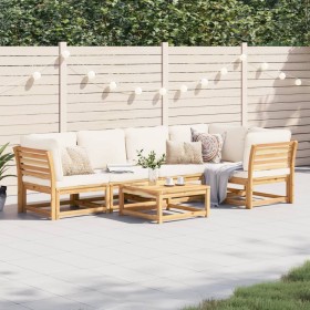 6-piece garden furniture set with solid acacia wood cushions by vidaXL, Modular outdoor sofas - Ref: Foro24-3214289, Price: 7...