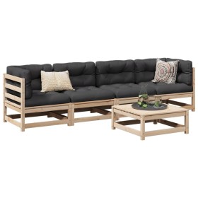 5-piece garden sofa set with solid pine wood cushions by vidaXL, Garden sets - Ref: Foro24-3299275, Price: 420,99 €, Discount: %