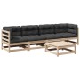 5-piece garden sofa set with solid pine wood cushions by vidaXL, Garden sets - Ref: Foro24-3299275, Price: 421,64 €, Discount: %