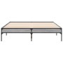 Estructura cama madera ingeniería metal gris Sonoma 140x190 cm de vidaXL, Camas y somieres - Ref: Foro24-845039, Precio: 106,...