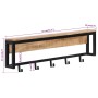 Solid rough mango wood coat rack 87x10x27 cm by vidaXL, Hat and coat racks - Ref: Foro24-358920, Price: 52,25 €, Discount: %