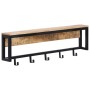 Solid rough mango wood coat rack 87x10x27 cm by vidaXL, Hat and coat racks - Ref: Foro24-358920, Price: 52,25 €, Discount: %