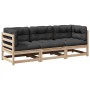 3-piece garden sofa set with solid pine wood cushions by vidaXL, Garden sets - Ref: Foro24-3299268, Price: 310,61 €, Discount: %