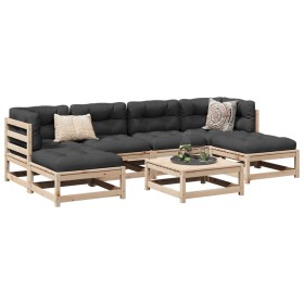 7-piece garden sofa set with solid pine wood cushions by vidaXL, Garden sets - Ref: Foro24-3295822, Price: 569,57 €, Discount: %