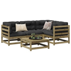 Gartensofa-Set 5-teilig aus imprägniertem Kiefernholz von vidaXL, Gartensets - Ref: Foro24-3299422, Preis: 280,99 €, Rabatt: %