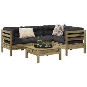 5-piece garden sofa set with impregnated pine wood cushions by vidaXL, Garden sets - Ref: Foro24-3299429, Price: 415,99 €, Di...