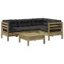 5-piece garden sofa set with impregnated pine wood cushions by vidaXL, Garden sets - Ref: Foro24-3299429, Price: 415,90 €, Di...