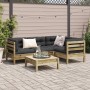 5-piece garden sofa set with impregnated pine wood cushions by vidaXL, Garden sets - Ref: Foro24-3299429, Price: 415,90 €, Di...