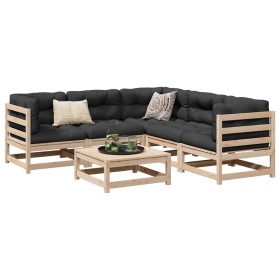 Gartensofa-Set 6-teilig aus massivem Kiefernholz von vidaXL, Gartensets - Ref: Foro24-3299441, Preis: 330,92 €, Rabatt: %