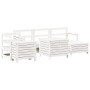 Gartensofa-Set 7-teilig aus massivem weißem Kiefernholz von vidaXL, Gartensets - Ref: Foro24-3250517, Preis: 576,07 €, Rabatt: %