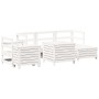 Gartensofa-Set 7-teilig aus massivem weißem Kiefernholz von vidaXL, Gartensets - Ref: Foro24-3250529, Preis: 552,91 €, Rabatt: %