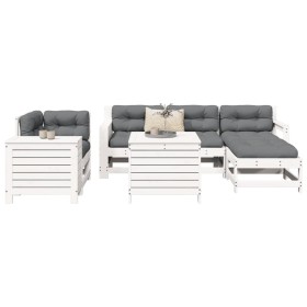 Garden sofa set 7 pieces solid white pine wood by vidaXL, Garden sets - Ref: Foro24-3250541, Price: 510,98 €, Discount: %