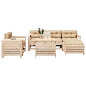 Gartensofa-Set 7-teilig aus massivem Kiefernholz von vidaXL, Gartensets - Ref: Foro24-3250536, Preis: 449,99 €, Rabatt: %