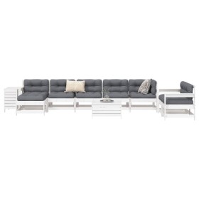 Gartensofa-Set 10-teilig aus massivem weißem Kiefernholz von vidaXL, Gartensets - Ref: Foro24-3250685, Preis: 705,99 €, Rabat...